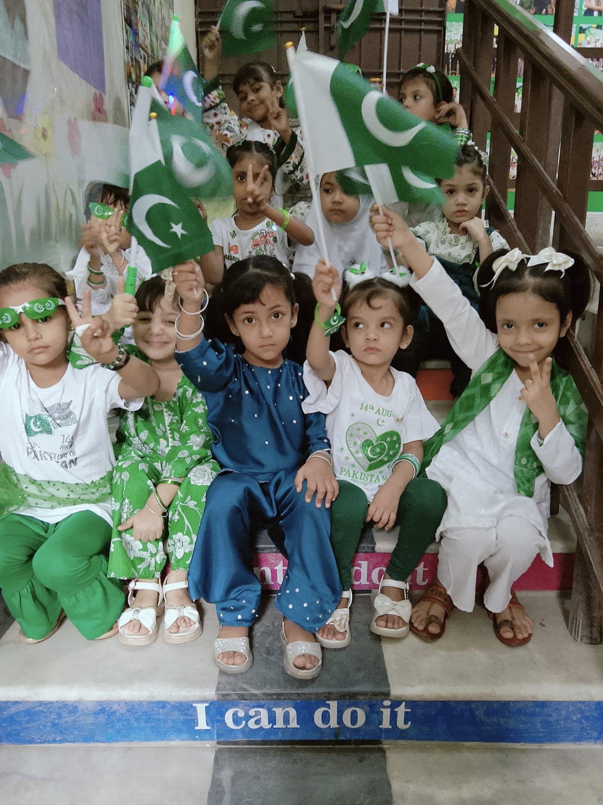 Early-years students celebrating Independence Day