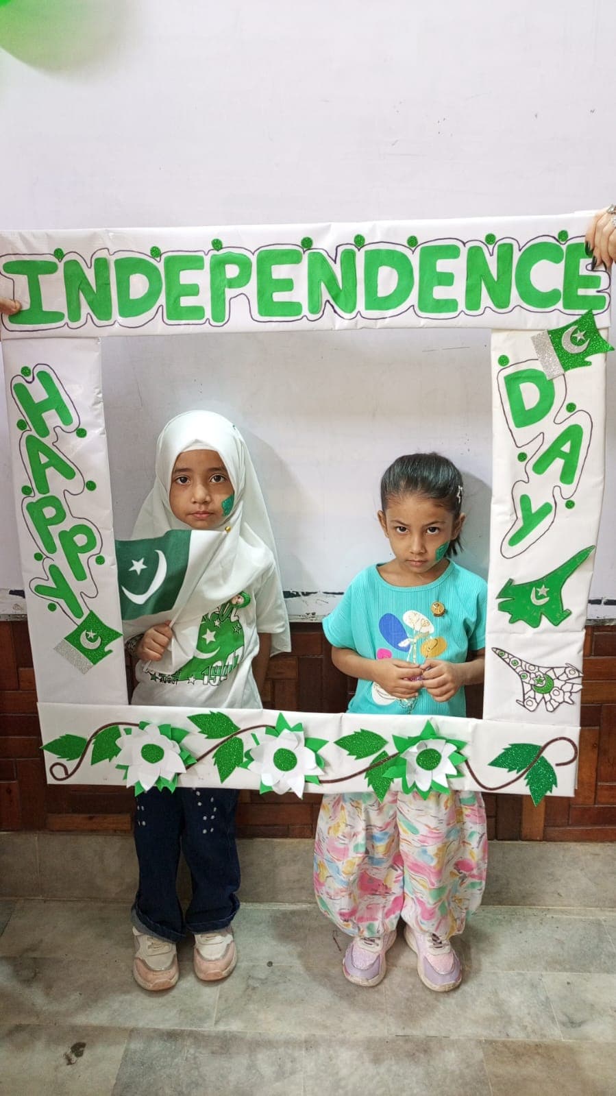 A classroom Independence Day celebration