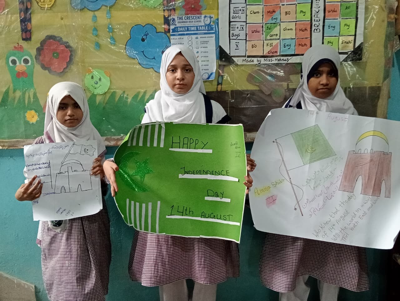 Classroom artwork celebrating Pakistan