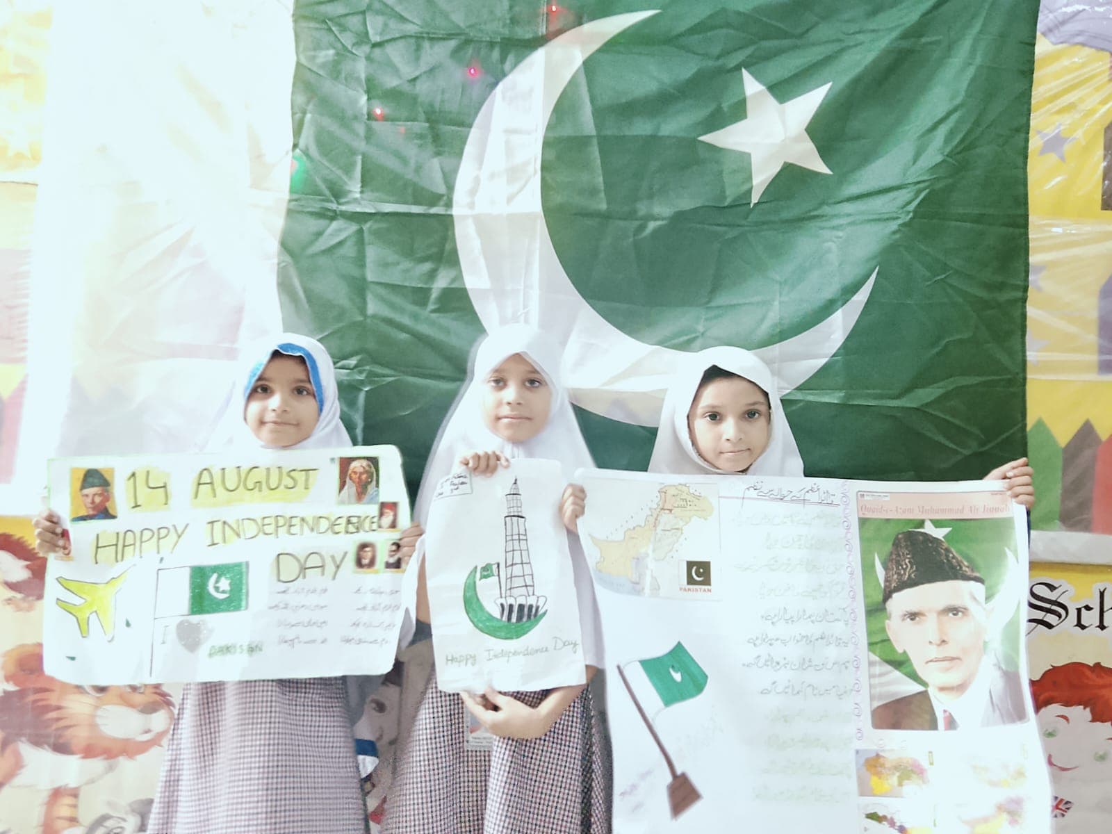 Students presenting Independence Day projects